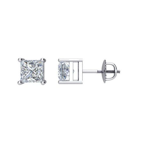 Glam Glam Princess Cut Stud Earring