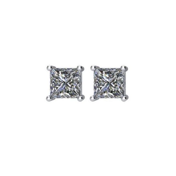 Glam Glam Princess Cut Stud Earring - Image 2
