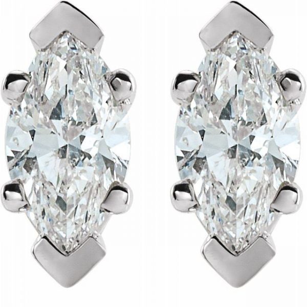 Platinum Glam Glam Marquise Stud Earrings - Image 2