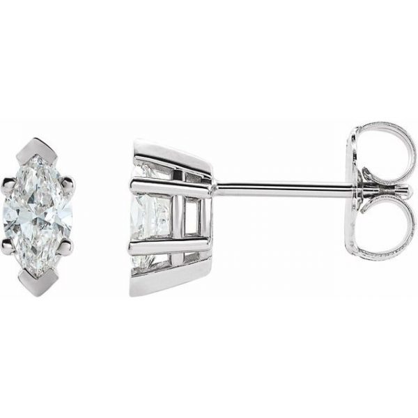 Platinum Glam Glam Marquise Stud Earrings