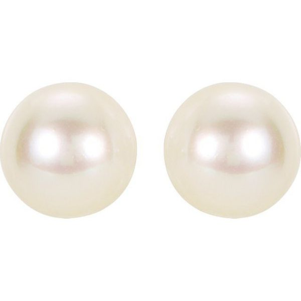 8MM Cultured Akoya Pearl Stud Earrings