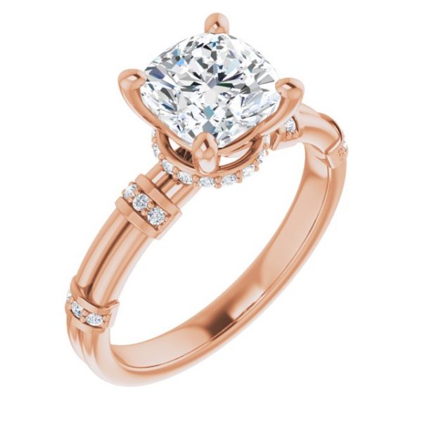 Nitida Bamboo Cushion Engagement Ring