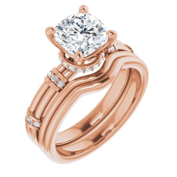 Nitida Bamboo Cushion Engagement Ring - Image 6