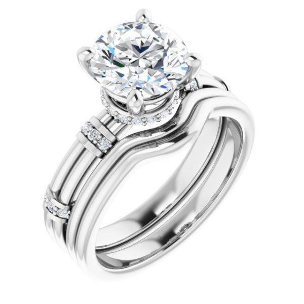 Nitida Bamboo Round Engagement Ring - Image 6