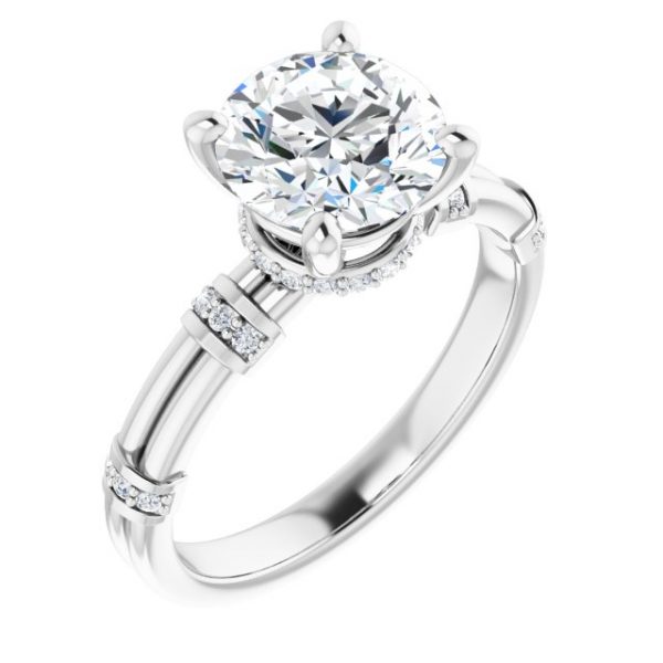 Nitida Bamboo Round Engagement Ring