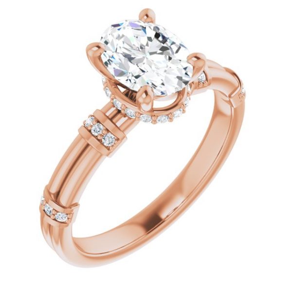 Nitida Bamboo Oval Engagement Ring