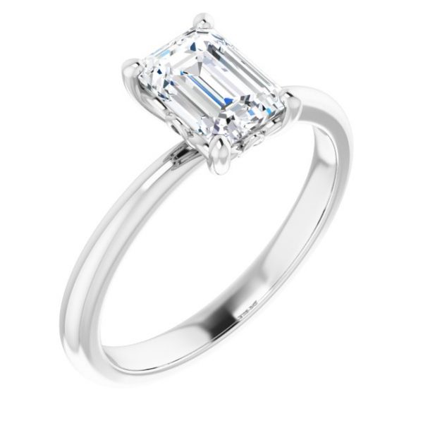 Tulip Emerald Engagement Ring